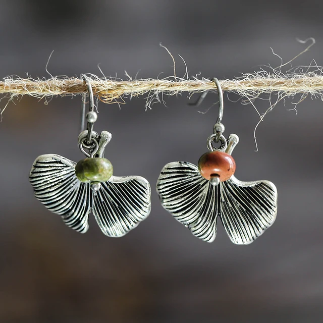 2021 Bohemian Ethnic Style Green Dangle Earrings For Women Tribal Jewelry Vintage Long Drop Earring Fashion Personality Gift Earring D285