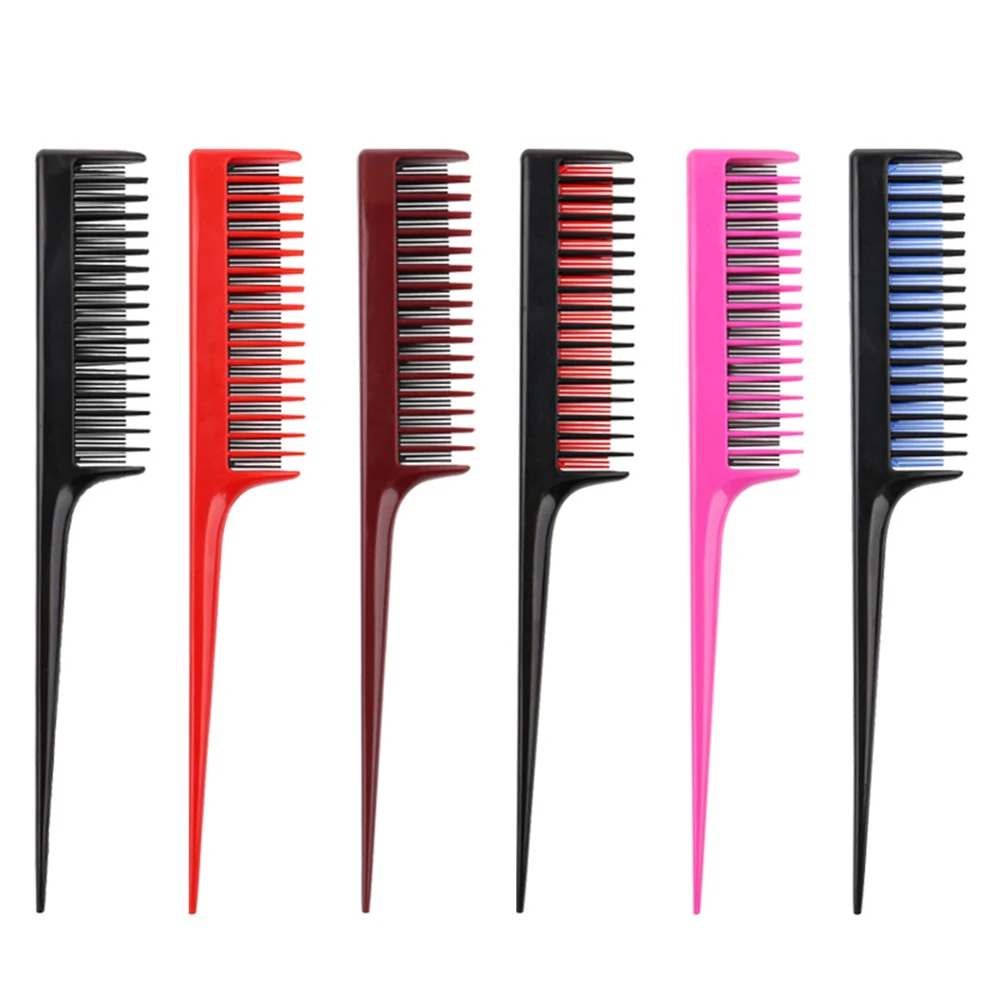 Portable Hair Comb Brush 3-row Teeth Teasing Detangling Rat Tail Hairdressing Barber Salon Styling Tool | Красота и здоровье