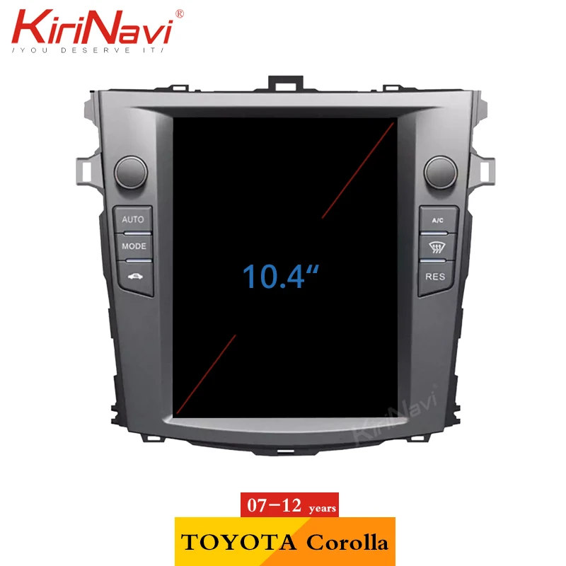 Excellent KiriNavi Vertical Screen Tesla Style 10.4" Android 8.1 Car Radio For Toyota Corolla Android Auto GPS Navigation Car Dvd Player 1
