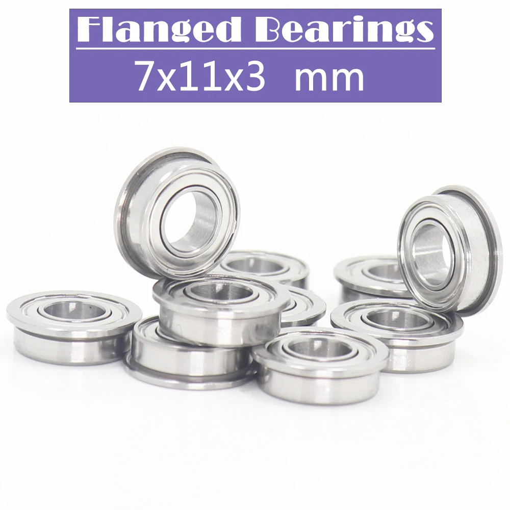

MF117ZZ Flange Bearing 7*11*3 mm ( 10 PCS ) Miniature Flanged MF117 Z ZZ Ball Bearings