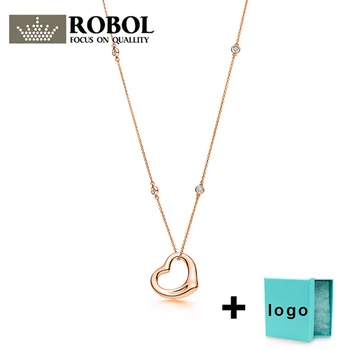 

Xl tfx tll rllen original classic rose gold heart necklace suitable for ladies to party jewelry wholesale free shipping