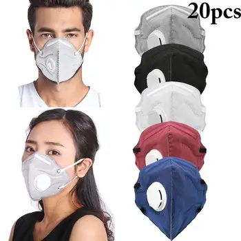 

20PCS Mouth Mask Dustproof Half Face PM2.5 Mask Mouth Cover with Filter & Valve Mouth Masks Anti Dust Allergy