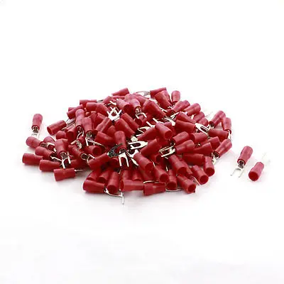 

150PCS Red Insulated Furcate Fork Terminals Cable Lug AWG22-16 SV1.25-3