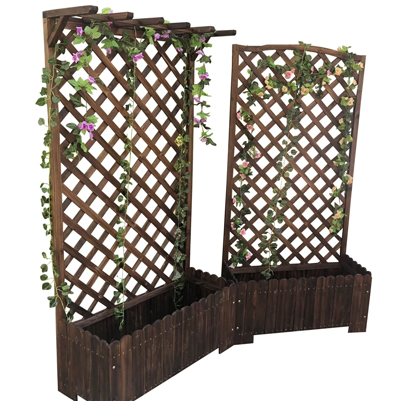 

Enclosure Climb Flower Rack Anticorrosive Balcony Outdoors Flower Box Solid Arbor Grid Partition Flower Groove