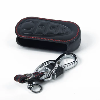 

Leather Key Holder Universal Car For Alfa Romeo MITO GIULIETTA 159 GTA Remote Fashion Cover Hot Sale High Quality