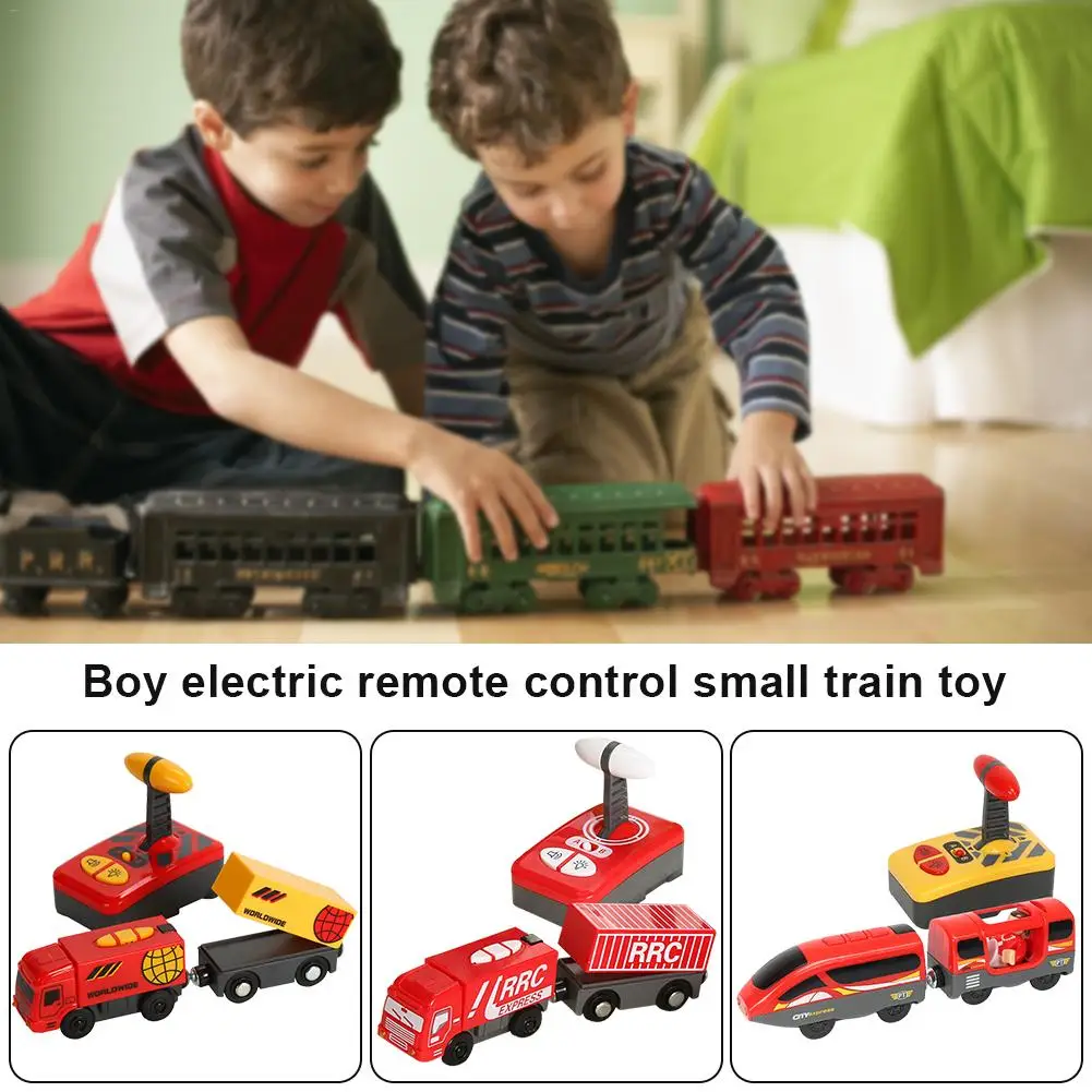 Электрический пульт дистанционного управления поезд детский Электрический магнитный поезд Игрушка локомотив игрушка для Томаса деревянный трек