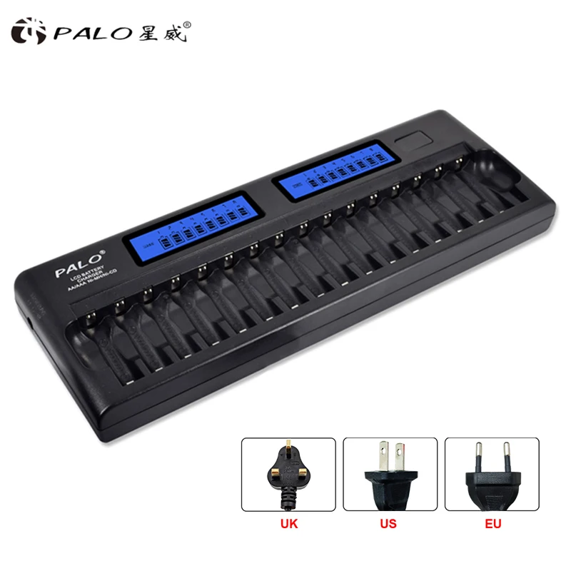 PALO 12--48 slots Smart Charger LCD display Intelligent Battery Charger for 1.2V AA AAA Ni-MH NiCd rechargeable battery