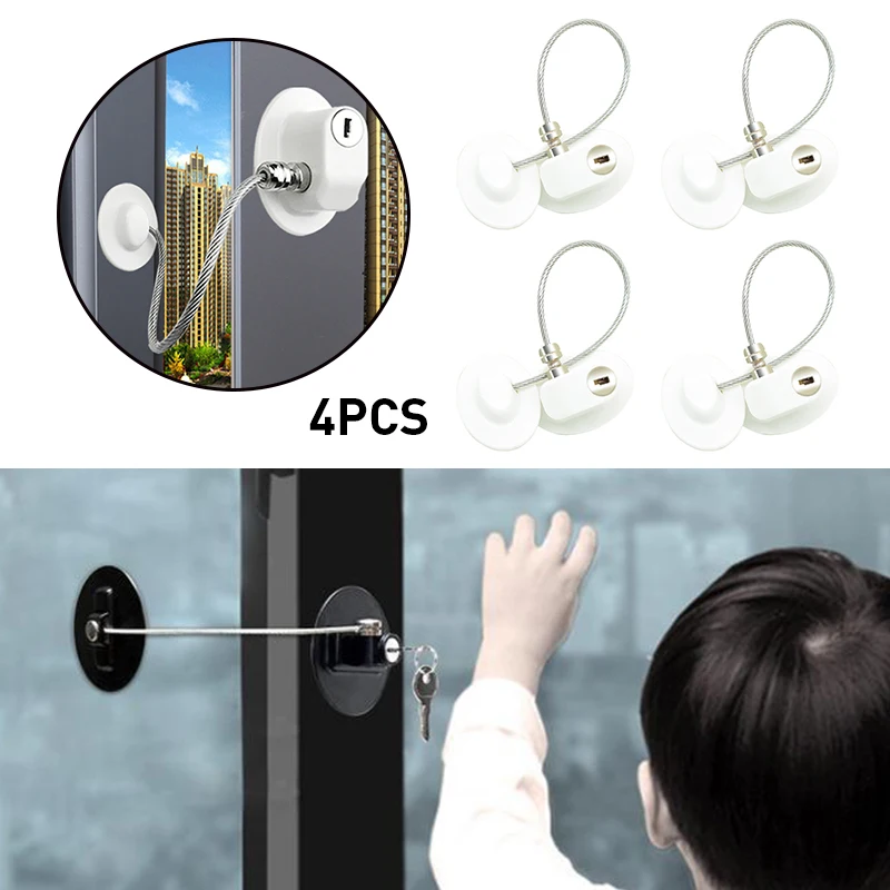 4pcs Baby Safety Locks Plastic Child Window Restrictor Infant Security