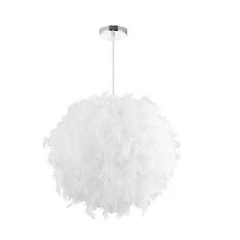 

White Fabric Ac220V Bedroom Personality Fashion Simple Badminton Lighting Chandelier With Box Packing Inner Diameter 20Cm Expans