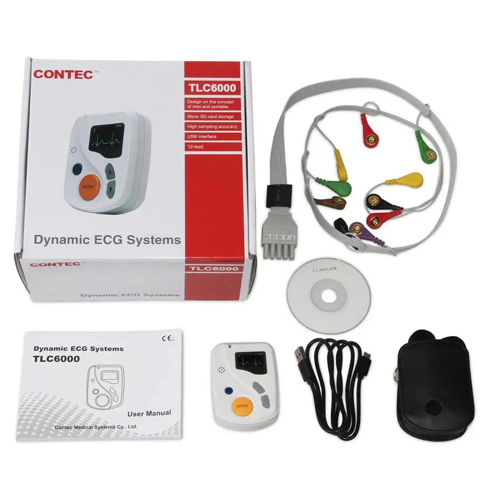 Динамический TLC6000 48 час 12 каналов ECG/EKG холтеровский монитор alalalyzer Recorde CONTEC Производство CE FDA