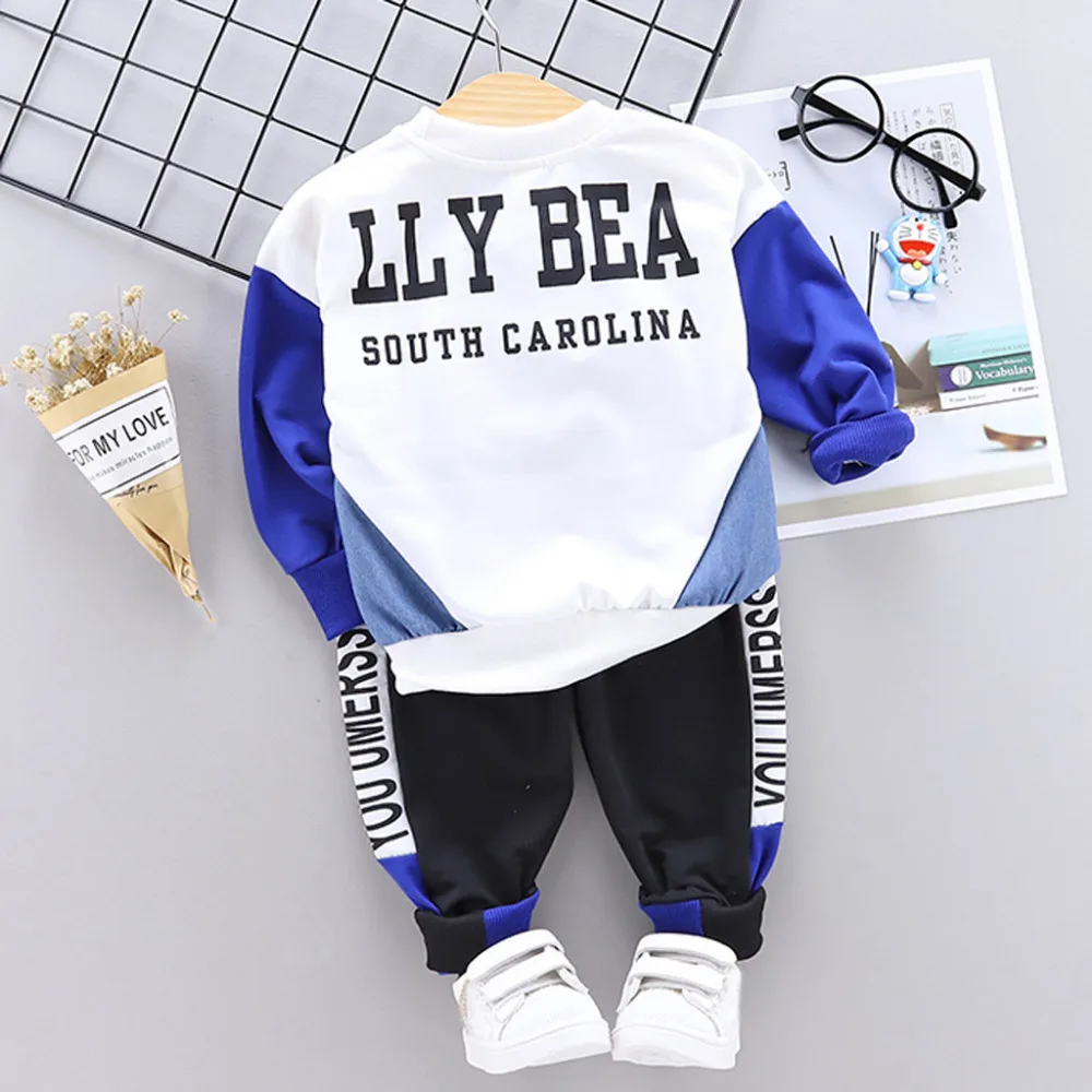 Toddler Baby Boys Girls Clothes Child Tracksuits Spring Autumn Kids Hoodies Pants 2Pcs/set Outfit Children Casual Clothing