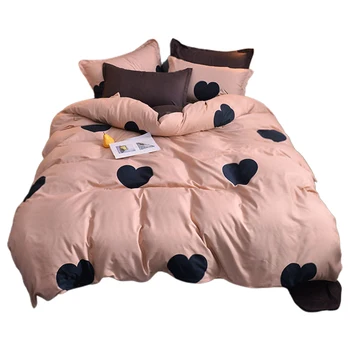

Gray Pink 4Pcs Girl Boy Kid Bed Cover Set Duvet Cover Adult Child Bed Sheets and Pillowcases Comforter Bedding Set