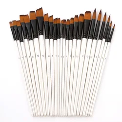 Ensemble de 6 pinceaux à dessin, fournitures de peinture artistique, porte stylo blanc perle 