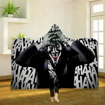 

The joker 3D Printing Throw Hooded Blanket Wearable Warm Fleece Bedding Office Quilts Soft Adults Travel 06