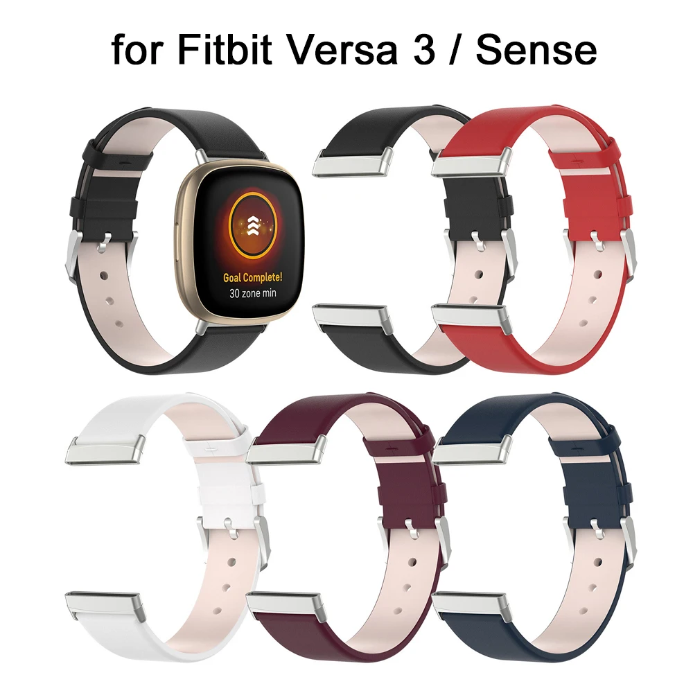Кожаный ремешок для часов Fitbit Versa 3 Sense Versa3 Fit bit Ремешки наручных с пряжкой браслет