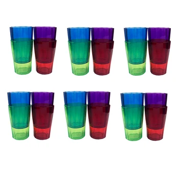 

EPVSR 13-ounce Plastic Tumblers BPA Free Dishwasher Safe Restaurant-Quality Glasses Set of 24 in 4 Multi-Colors Party Cup