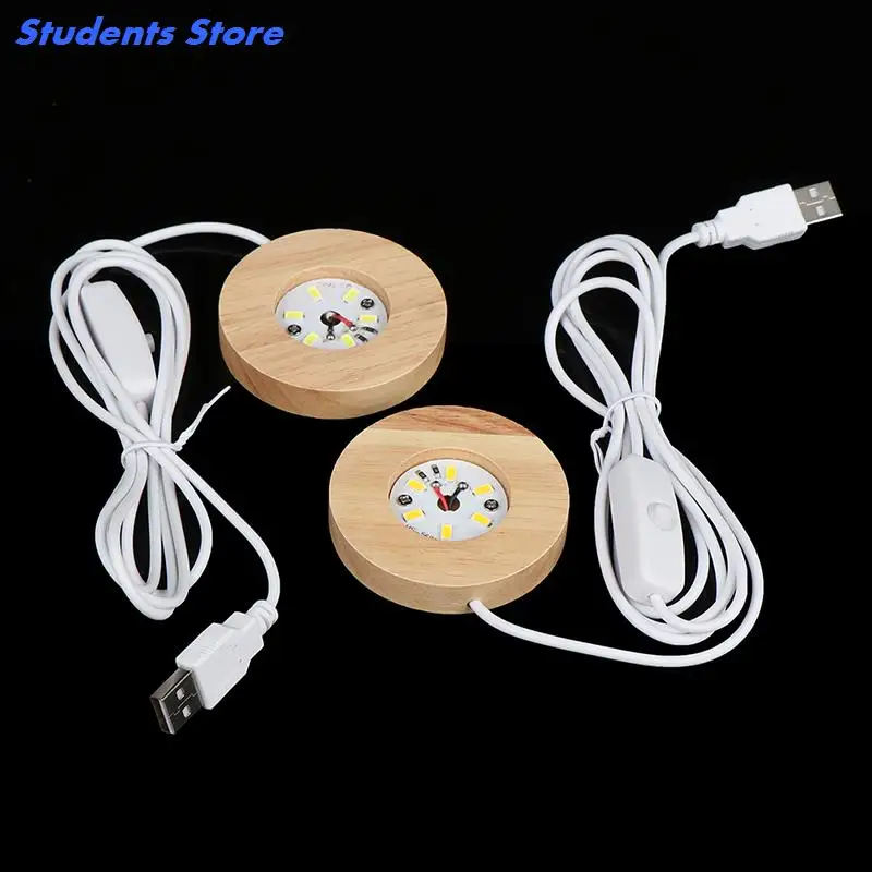 

New Wood Light Base Rechargeable Remote Control Wooden LED Light Rotating Display Stand Lamp Holder Lamp Base Art Ornament New