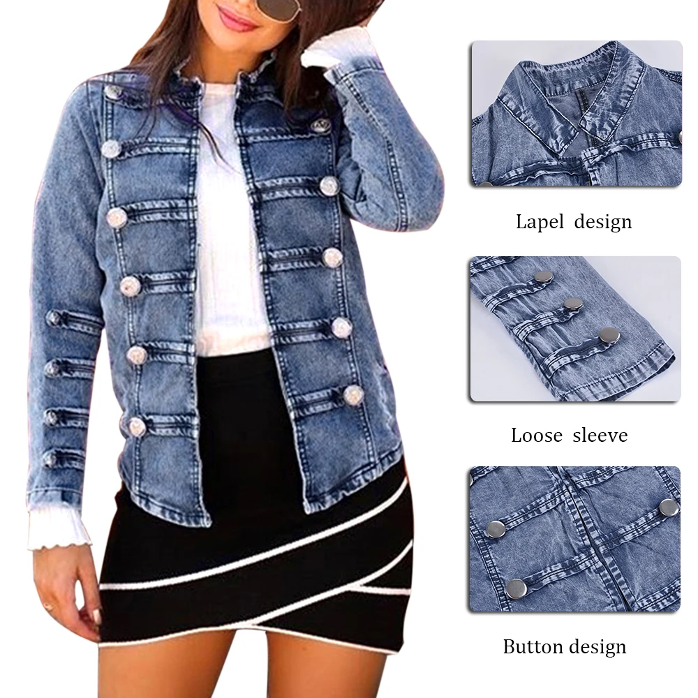 Ideal  SHUJIN Women Casual Denim Jackets Cardigan Zipper Casaco Feminino Coat Pockets Top Streetwear Slim 
