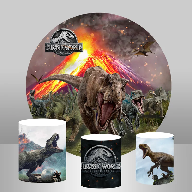 Тематический круглый фон InMemory мир Юрского периода парк динозавров для фотосъемки на день рождения реквизит