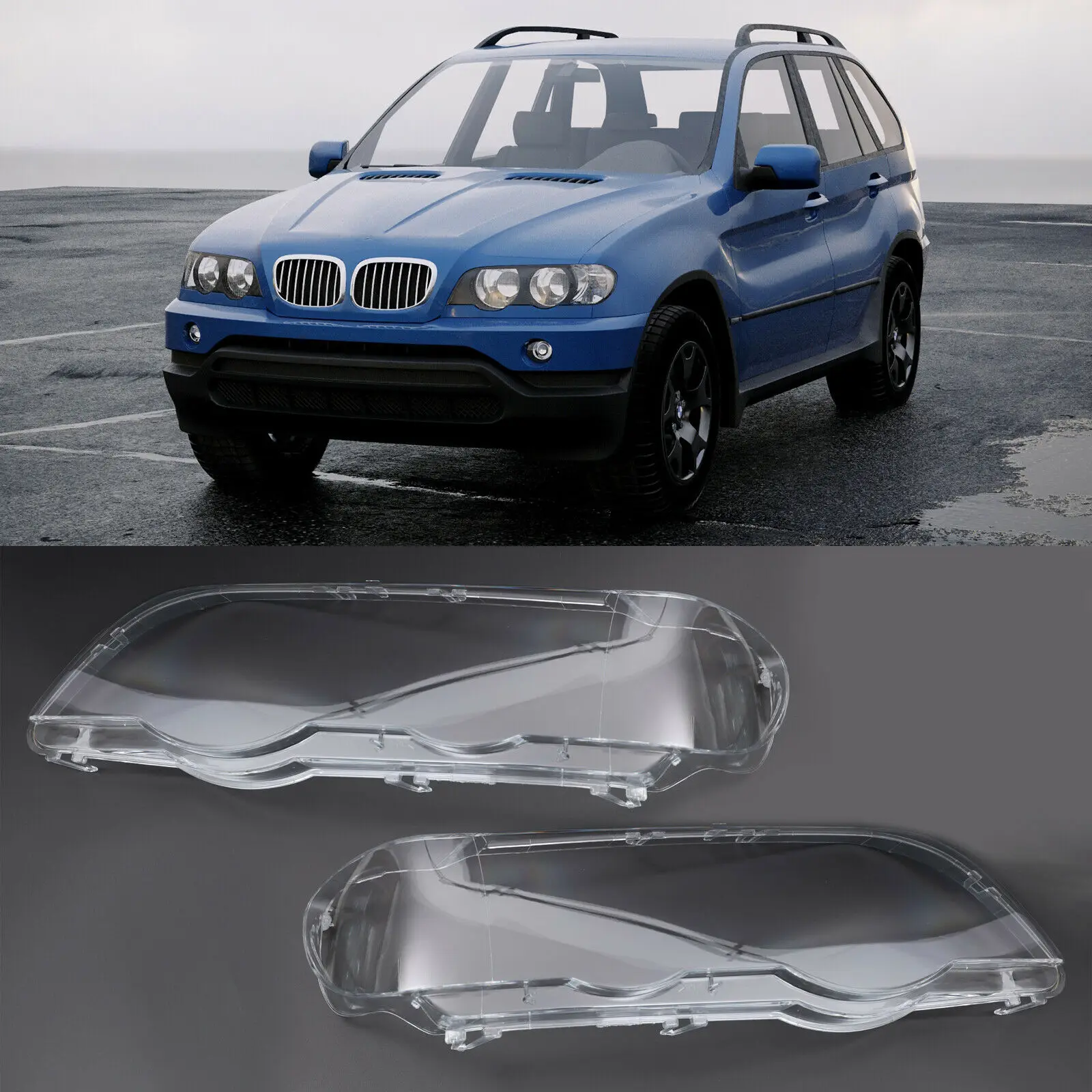 Пара прозрачных линз для автомобильных фар BMW X5 E53 2000 ~ 2003 | Автомобили и мотоциклы