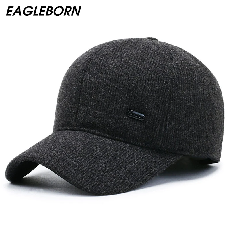

Men Hats High Quality Baseball Caps Winter Men Hats Dad Hat Ear Protection Thickened Middle-aged and Elderly Warmth Cotton Cap