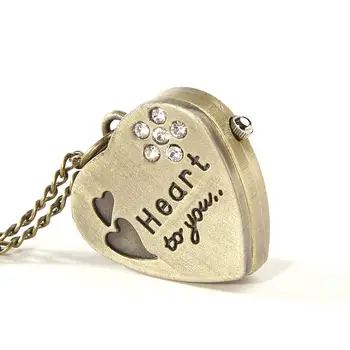 

montre femme 2019 Love Heart Letter Carved Chain Pocket Watch Pendant Necklace Women Watches relogio feminino Ladies Watch