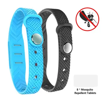 

2PCS Mosquito Repellent Bracelet Insect Repeller Wrist Band With 8pcs Mosquito Repellent Tablets For Children Adults Pregnant