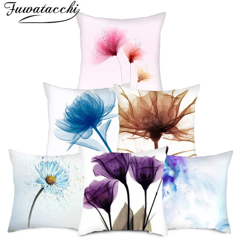 Fuwatacchi Ink Painting Flower Printed Pillow Covers Floral Pattern Cushion Cover for Home Sofa Car Decorative Throw Pillowcases | Дом и сад