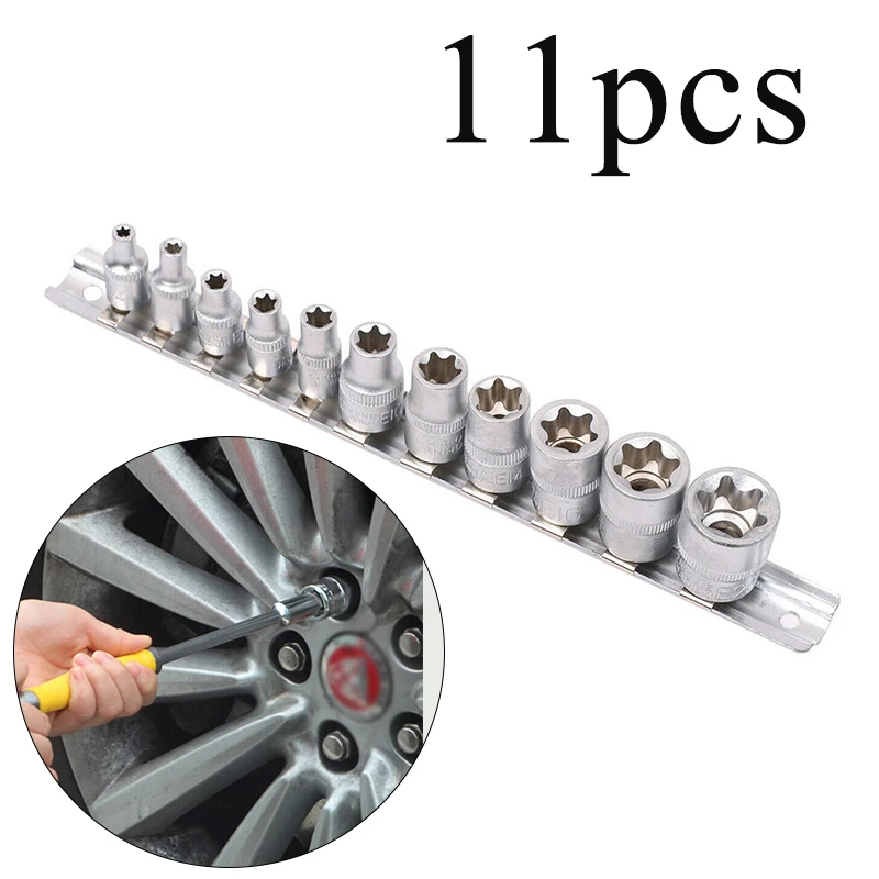 11 шт./компл. 1/" E Torx звездообразное гнездо/3/8" E4 E20 звезда крутящий момент гнездо комплект торцевые головки Фирменная Новинка