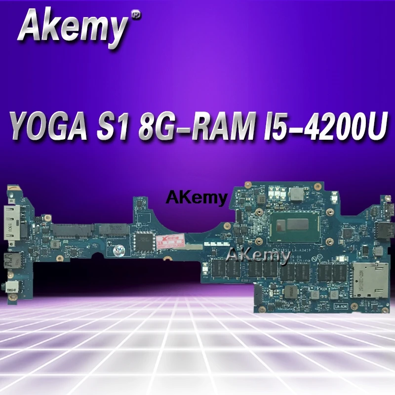 

ZIPS1 LA-A341P Laptop motherboard for Lenovo ThinkPad YOGA S1 original mainboard 8G-RAM I5-4200U
