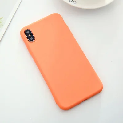 Оранжевый Силиконовый чехол для телефона Iphone XS MAX XR X Чехлы для Apple для IPhone 7 8 6 S Plus чехол Capa - Цвет: Оранжевый