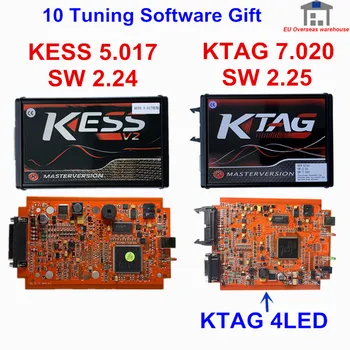 

Spain Stock! Red Ktag K TAG V7.020 SW2.25 KESS V2 V5.017 SW V2.47 Master ECU Chip Tuning Tool V54 K-TAG 7.020 Online Programmer