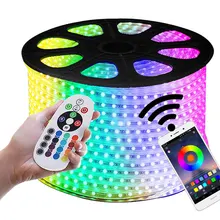 

GD 1M 5M 8M 10M 12M LED Strip With IR RF Waterproof or Bluetooth Remote Controller AC220V Dimmable LED Strip Light