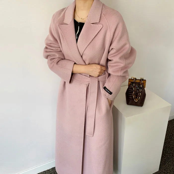 

2020 Jacket Winter Women'S Lapel Temperament Loose Large Size Lazy Wind Woolen Cloth Ladies Winter Snow Coat