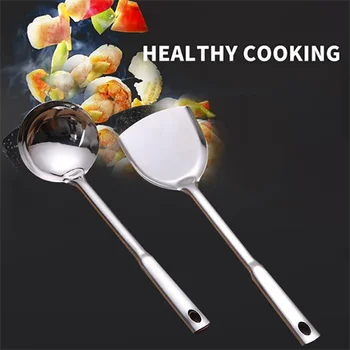 

Stainless Steel Fried Shovel Cooking Turners Spatula Spoon Colander Home Kitchen Gadgets Accessories Cooking Tool