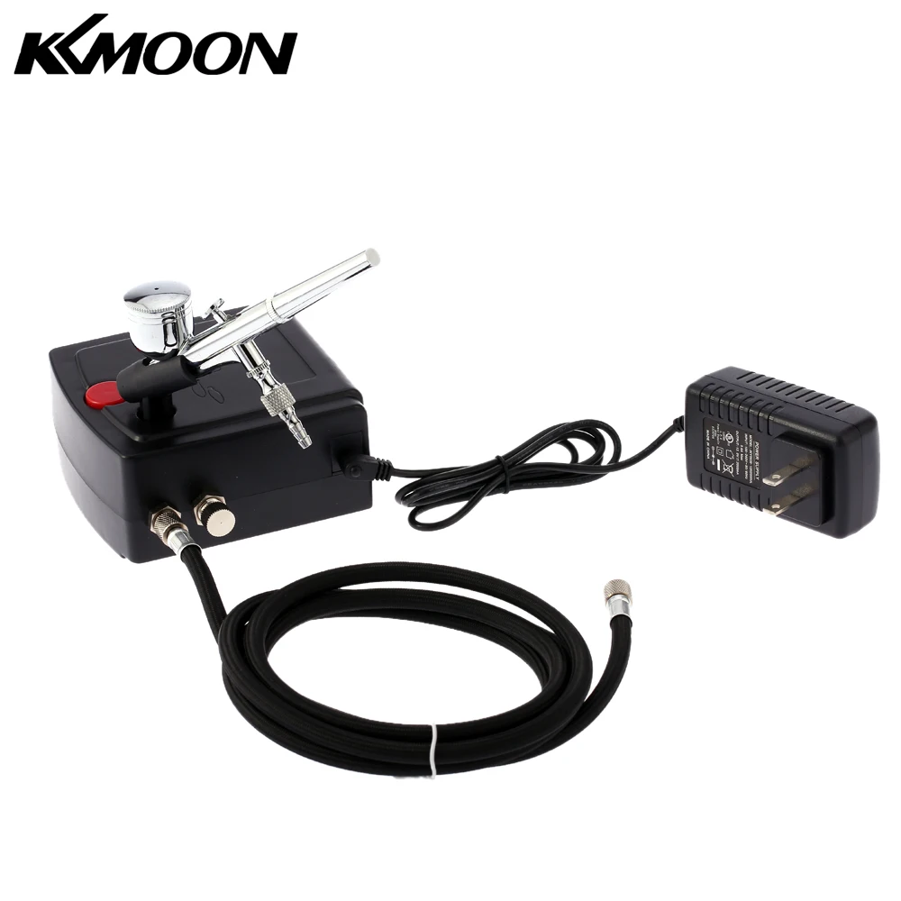 

KKmoon 100-240V Gravity Feed Dual Action Airbrush Air Compressor Kit for Art Painting Manicure Craft Cake Spray Model