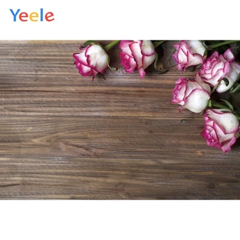 

Retro Brown Wooden Planks Boards Pink Flowers Backdrops Cake Food Photozone Vinyl Baby Doll Pet Photography Background Banner