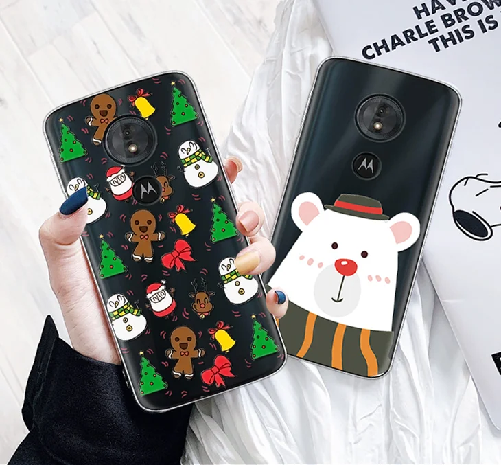 

Cute Christmas Case For Motorola Moto G3 G4 G5 G6 Plus G7 Power Deer Soft TPU Cover For Moto One E4 E5 Plus C Z2 Z3 Z4 Play