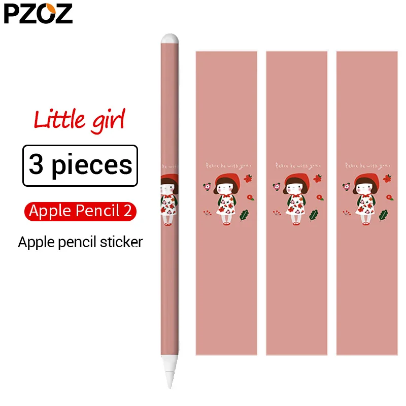 PZOZ для apple pencil 1 2 наклейки устойчивый к царапинам ультра тонкие нарисованные наклейки Стилус ручка с наклейками Нескользящая защитная бумага - Цвета: pencil2  little girl