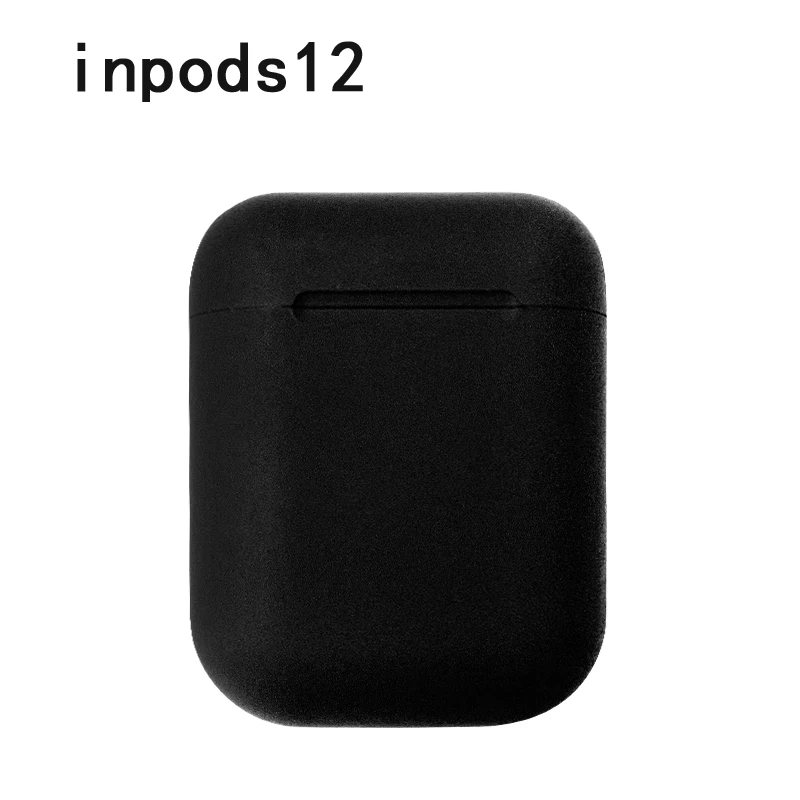 Inpods, 12 TWS, 1:1, Реплика, Bluetooth 5,0, всплывающие Супер басы, гарнитура с зарядным устройством, микрофон, наушники с сенсорным управлением, pk i300, i1000, i40 - Цвет: Черный