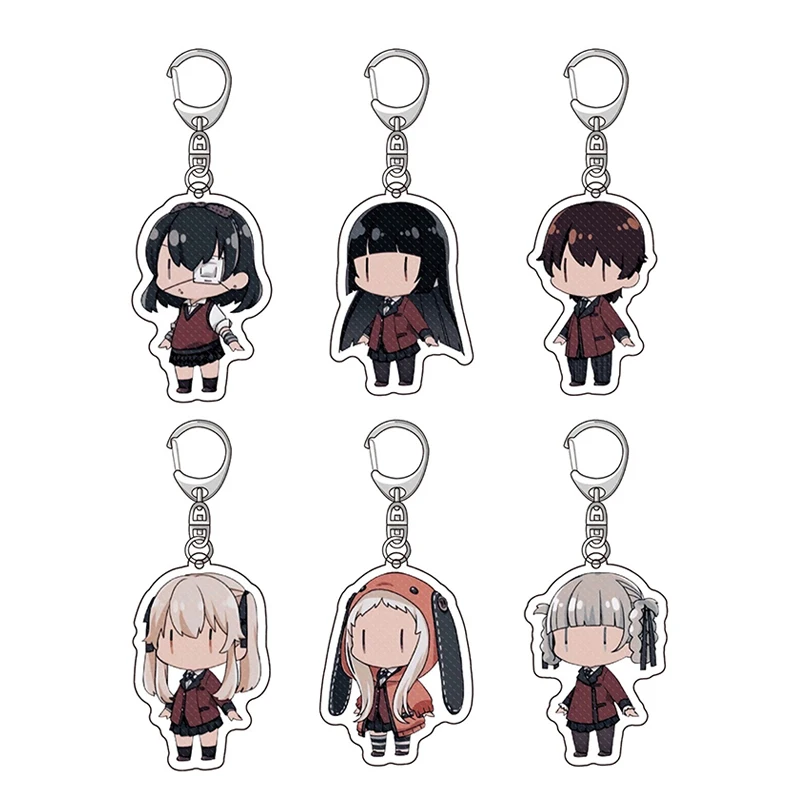 Брелок для ключей с японским аниме Kakegurui серебристый мультяшными фигурками