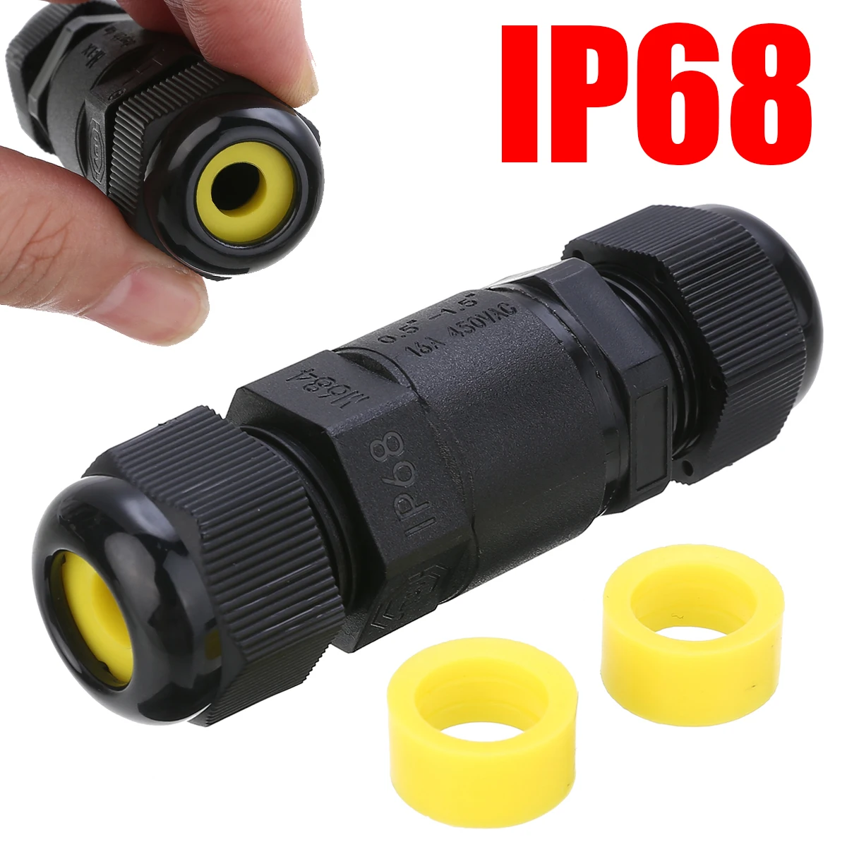 

AC 450V IP68 16A 4 Core Waterproof Connector Adapter Screw Locking Cable Industrial Electrical Wire Connector Plug Black