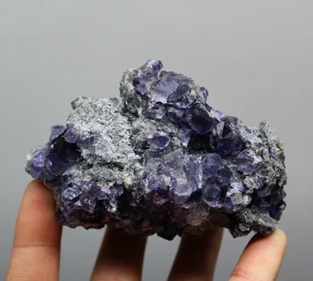 

254g Natural Polyhedral Fujian Tanzanite Purple fluorite cluster mineral specimens Gem level Stones and crystals Healing crystal