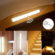 Applique murale LED avec capteur de mouvement sans fil, Rechargeable par USB, idéal pour une cuisine, une chambre à coucher, une armoire, des escaliers