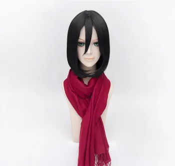 

Attack on Titan Shingeki no Kyojin Mikasa Ackerman Scouting Legion Cosplay Black Wig