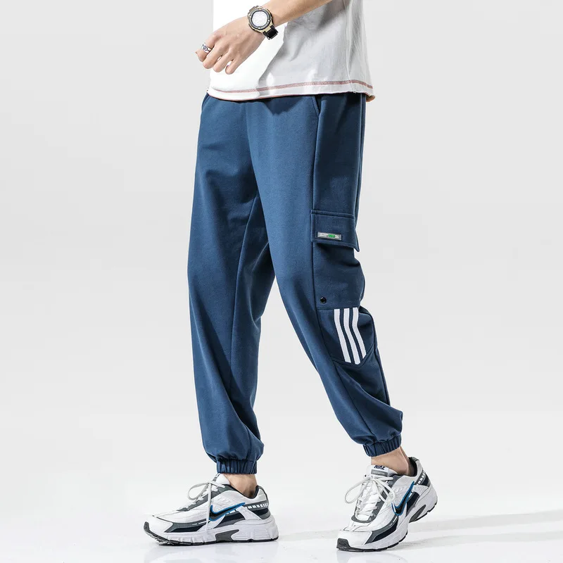 Japanese Fashion Jogging Pants Men Sports Pants Loose Ankle Banded Pants Male Summer Basketball Straight Sweatpants Harem Pants
