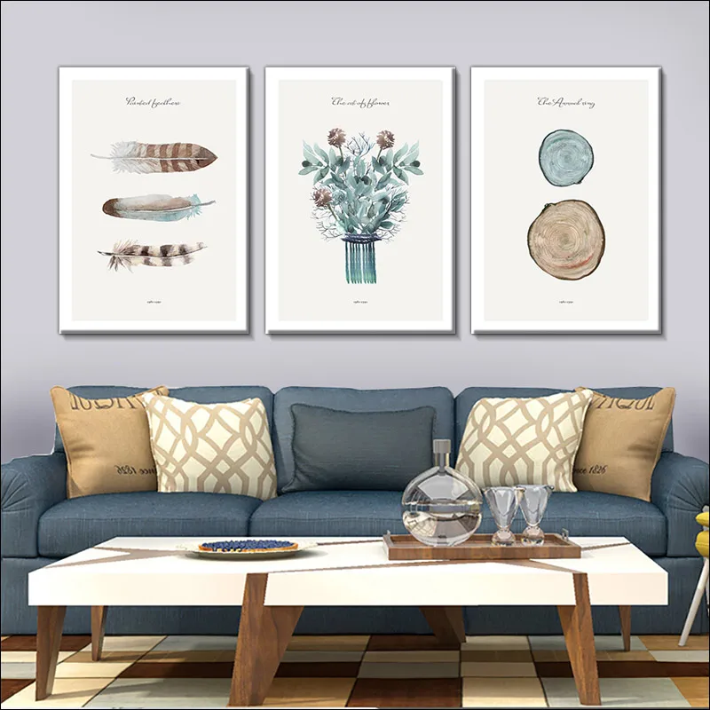 

Modern Simple, Small Fresh Posters, Feather Flowers, Canvas Paintings, Rings, Watercolor Murals, Printing Family Gifts