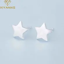 XIYANIKE 925 Серебро шарм звезда серьги-гвоздики геометрические маленькие Модные серьги ювелирные кольца для женщин