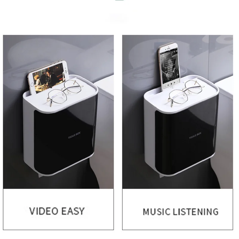 Toilet Paper Holder Large Capacity Tissue Box Multifunction Toilet Tissue Storage Rack Paper Towel Kitchen Bathroom Storage Box