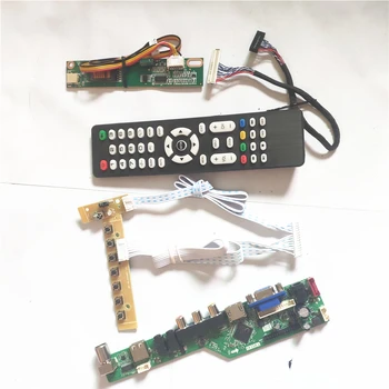 

For HT12X12-100 HT12X13-100 1CCFL LVDS 20Pin HDMI VGA AV USB RF TV53 drive card board Inverter+Remote+keyboard LCD panel DIY kit